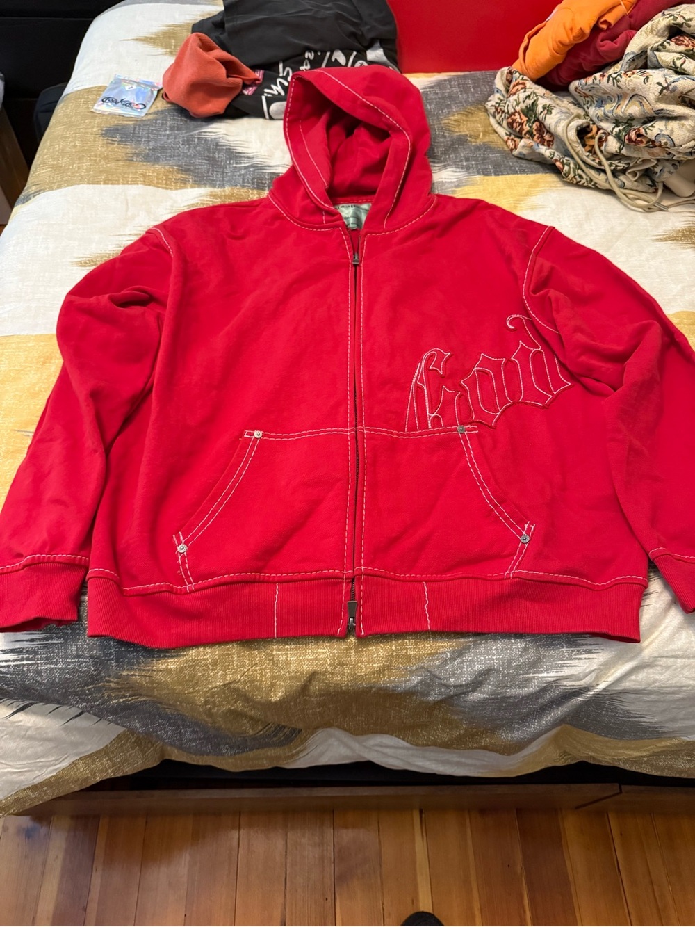 Godspeed Red Men’s Zip Up Hoodie Size 2X